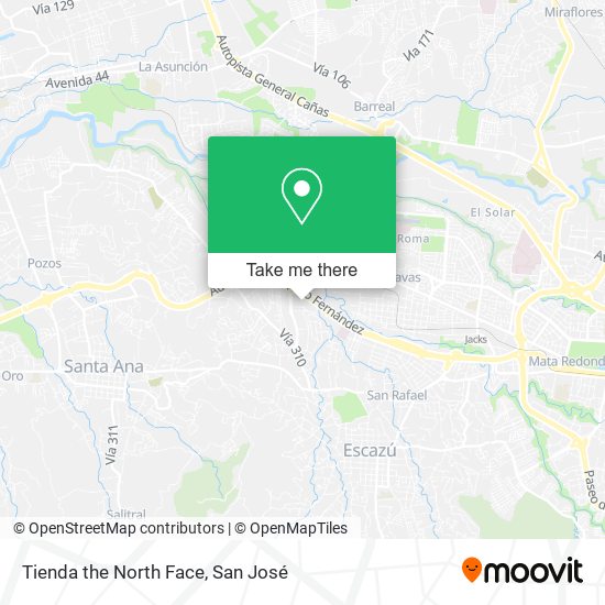 Tienda the North Face map