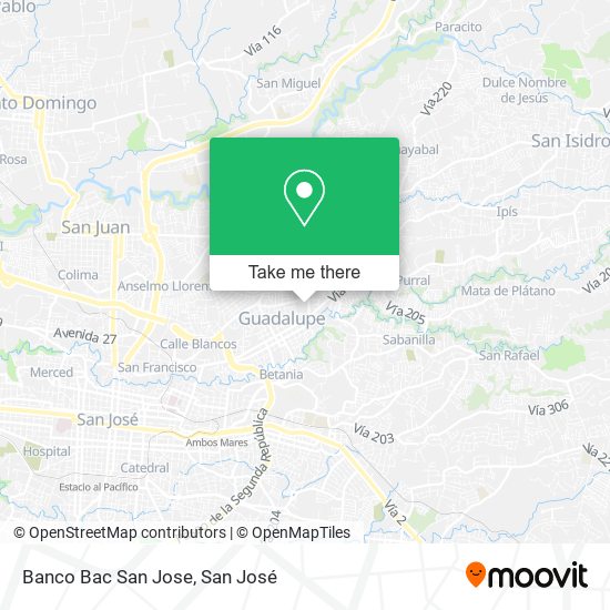 Banco Bac San Jose map