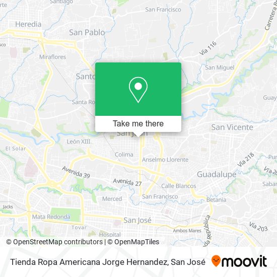 Mapa de Tienda Ropa Americana Jorge Hernandez