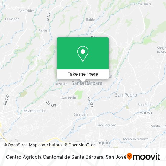 Mapa de Centro Agrícola Cantonal de Santa Bárbara