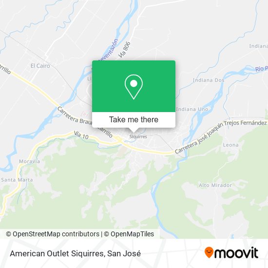 American Outlet Siquirres map