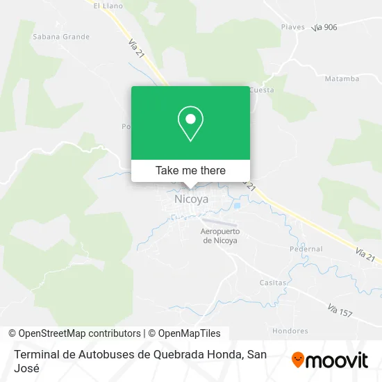 Terminal de Autobuses de Quebrada Honda map