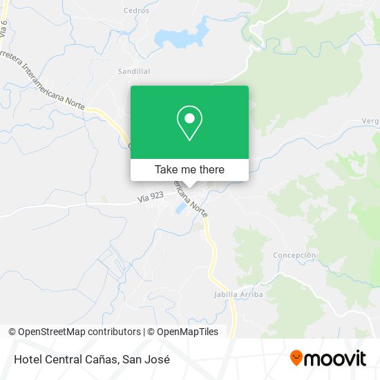 Hotel Central Cañas map