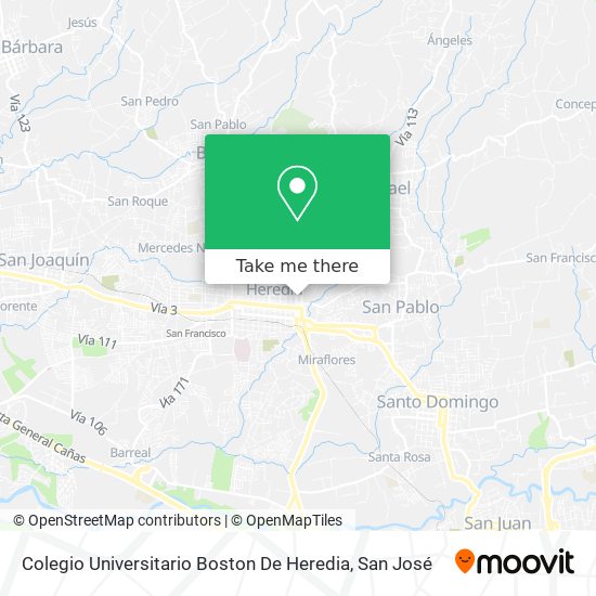 Colegio Universitario Boston De Heredia map