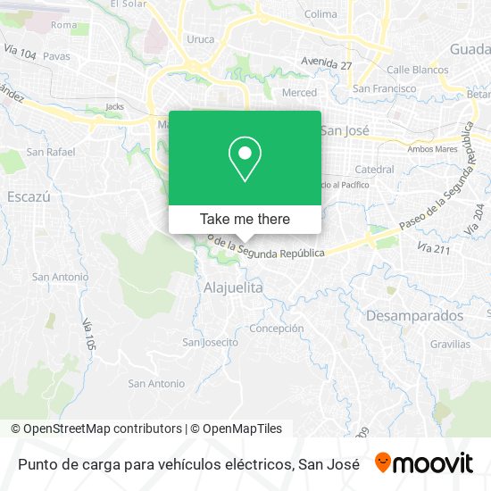 Punto de carga para vehículos eléctricos map