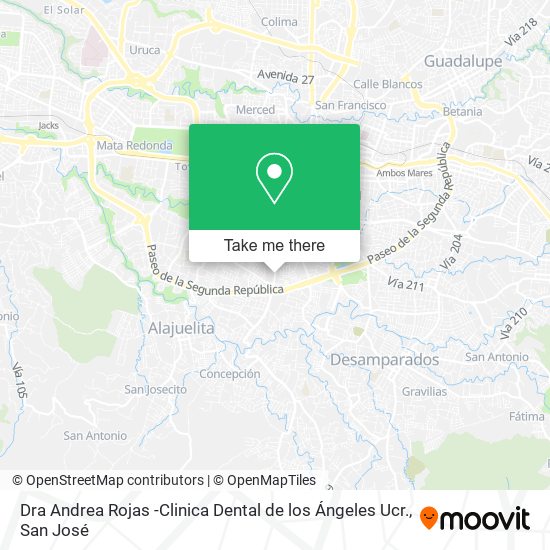 Dra Andrea Rojas -Clinica Dental de los Ángeles Ucr. map