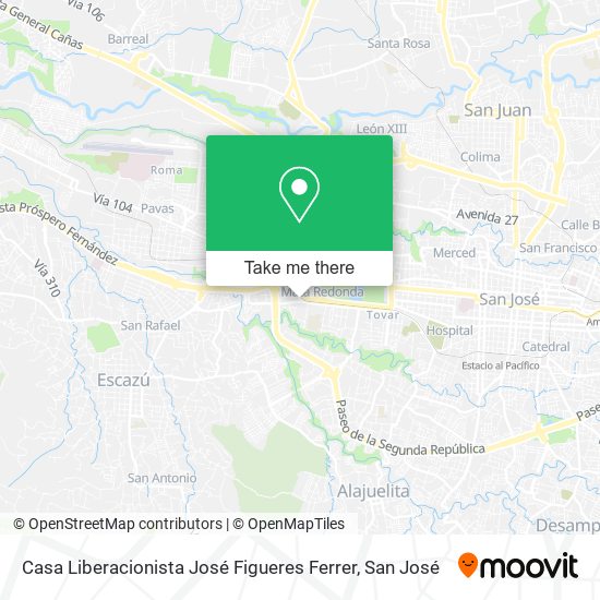 Mapa de Casa Liberacionista José Figueres Ferrer
