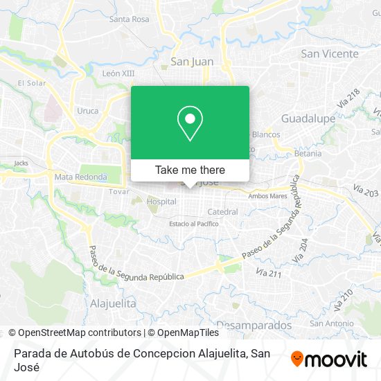 Parada de Autobús de Concepcion Alajuelita map