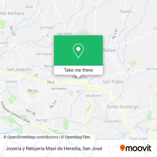 Mapa de Joyeria y Relojería Mavi de Heredia