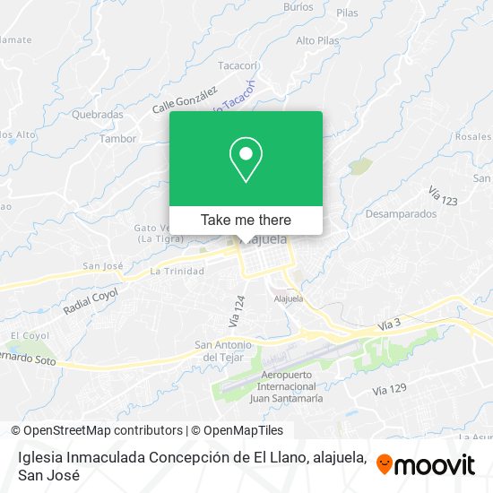 Iglesia Inmaculada Concepción de El Llano, alajuela map