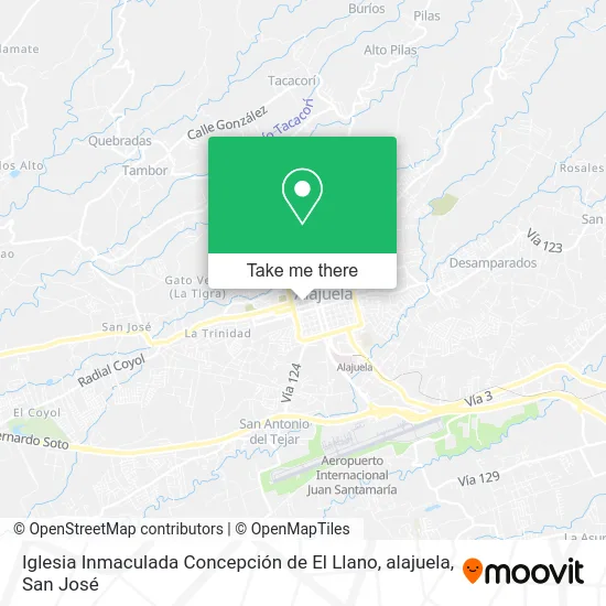 Iglesia Inmaculada Concepción de El Llano, alajuela map