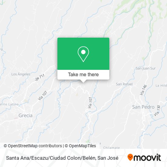 Santa Ana / Escazu / Ciudad Colon / Belén map