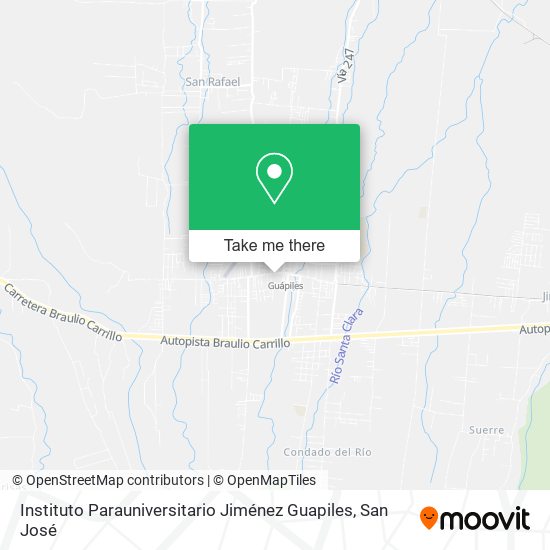 Mapa de Instituto Parauniversitario Jiménez Guapiles