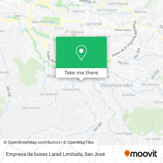Mapa de Empresa de buses Lared Limitada