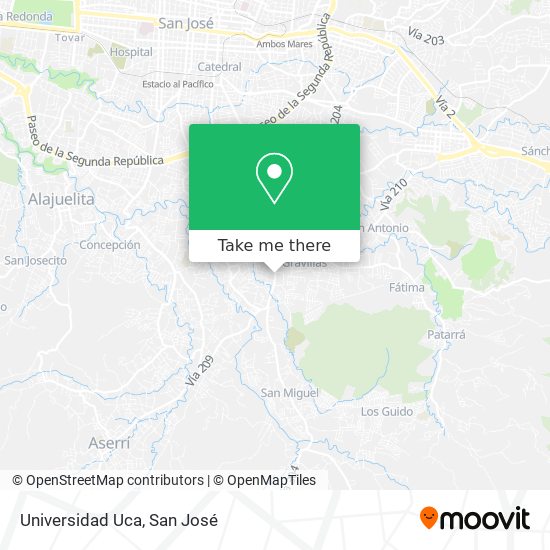 Universidad Uca map