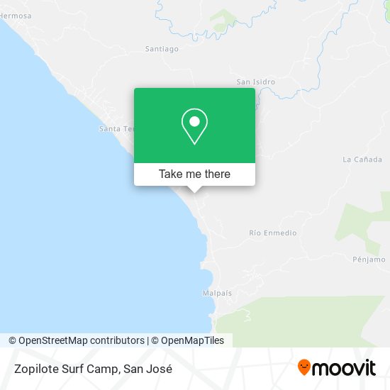 Zopilote Surf Camp map