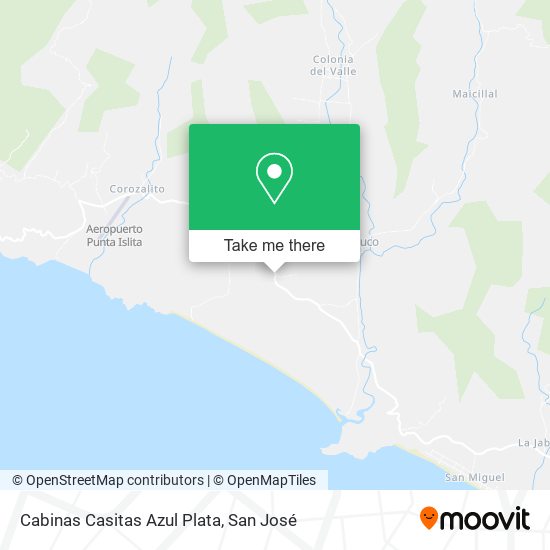 Cabinas Casitas Azul Plata map