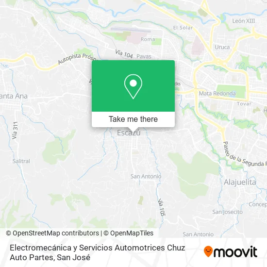 Mapa de Electromecánica y Servicios Automotrices Chuz Auto Partes
