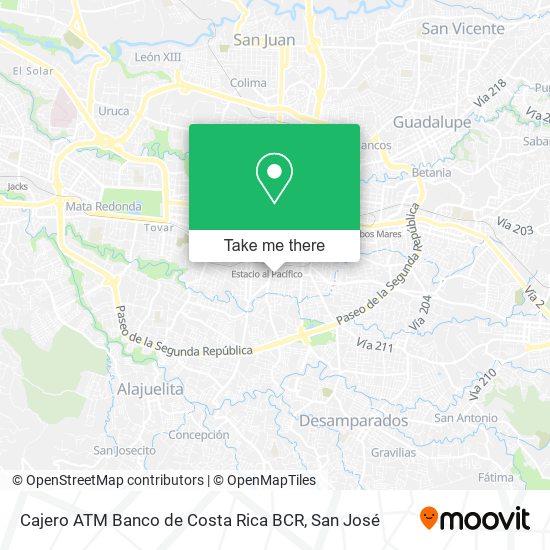 Cajero ATM Banco de Costa Rica BCR map