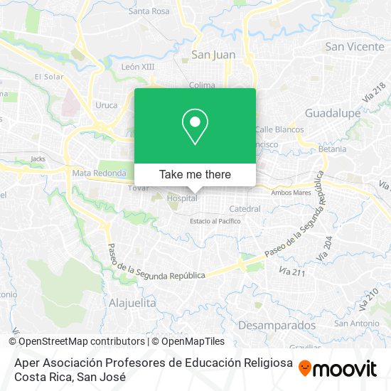 Aper Asociación Profesores de Educación Religiosa Costa Rica map