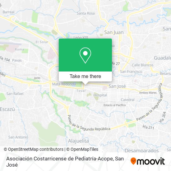 Asociación Costarricense de Pediatría-Acope map