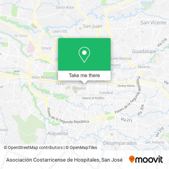 Asociación Costarricense de Hospitales map