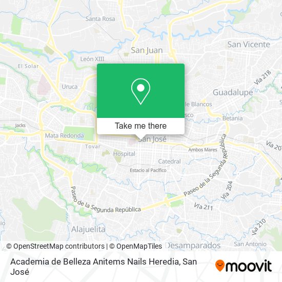 Academia de Belleza Anitems Nails Heredia map