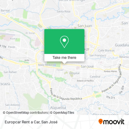 Europcar Rent a Car map