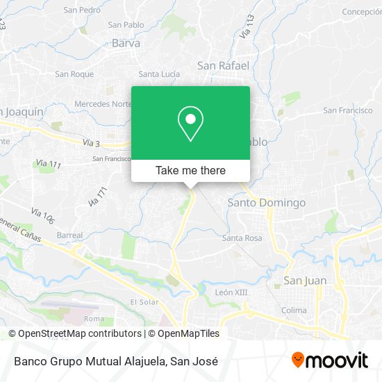 Mapa de Banco Grupo Mutual Alajuela