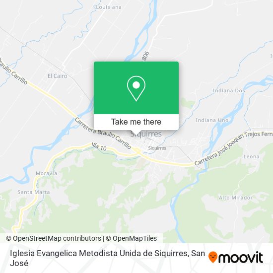 Mapa de Iglesia Evangelica Metodista Unida de Siquirres