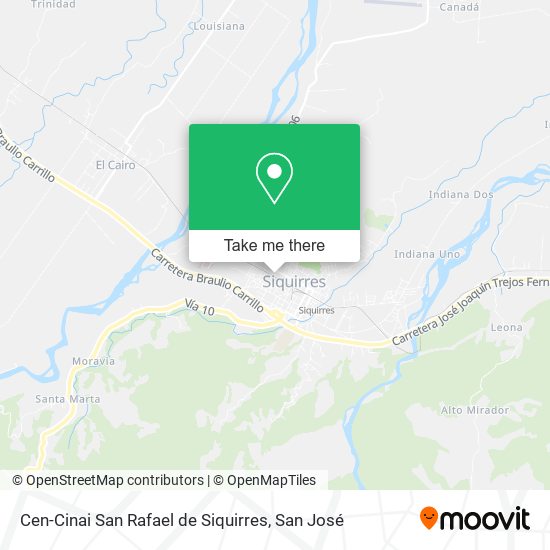Cen-Cinai San Rafael de Siquirres map