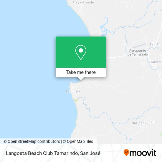 Langosta Beach Club Tamarindo map