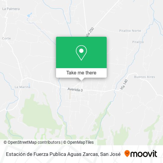 Mapa de Estación de Fuerza Publica Aguas Zarcas