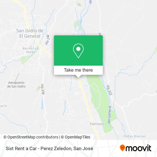 Mapa de Sixt Rent a Car - Perez Zeledon