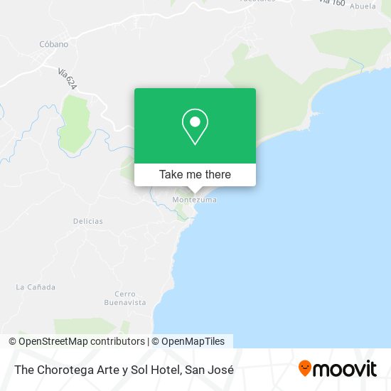 The Chorotega Arte y Sol Hotel map