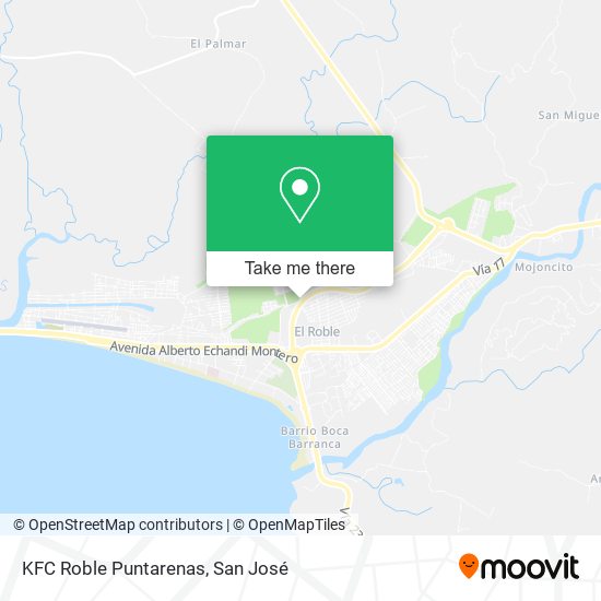 Mapa de KFC Roble Puntarenas