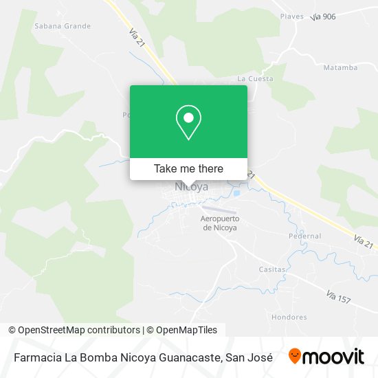 Mapa de Farmacia La Bomba Nicoya Guanacaste
