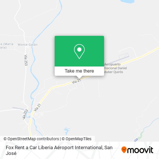 Mapa de Fox Rent a Car Liberia Aéroport International