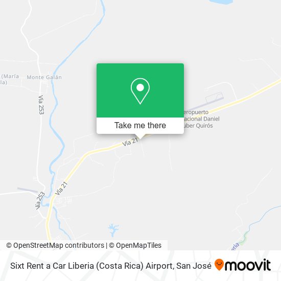 Sixt Rent a Car Liberia (Costa Rica) Airport map