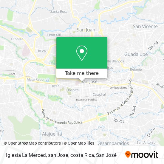 Iglesia La Merced, san Jose, costa Rica map