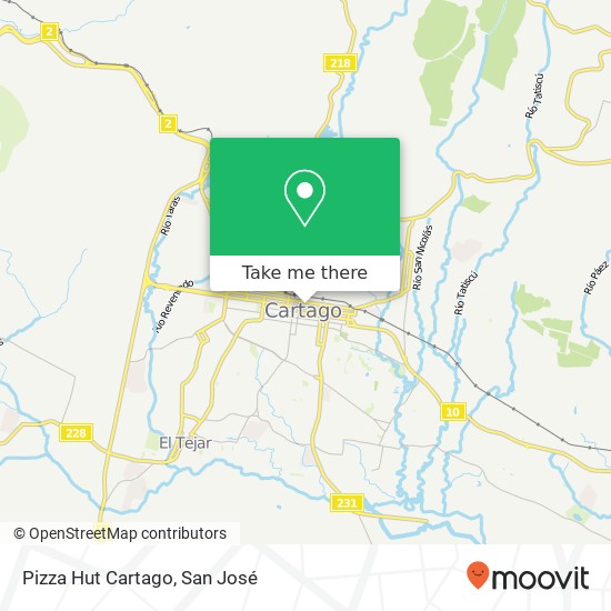 Pizza Hut Cartago map