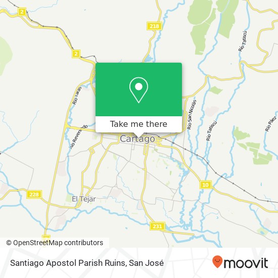 Santiago Apostol Parish Ruins map
