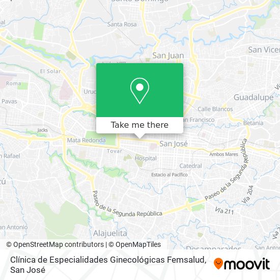 Clínica de Especialidades Ginecológicas Femsalud map