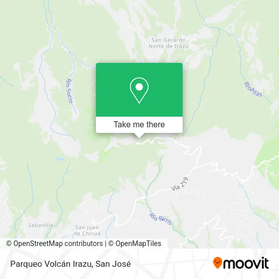 Parqueo Volcán Irazu map