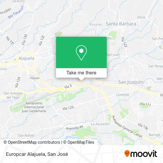 Europcar Alajuela map