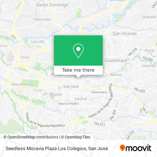 Seedless Moravia Plaza Los Colegios map