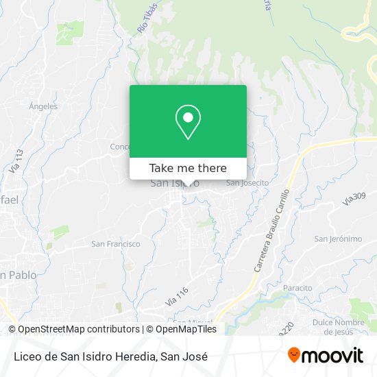 Liceo de San Isidro Heredia map