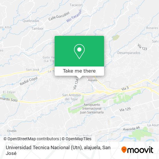 Universidad Tecnica Nacional (Utn), alajuela map