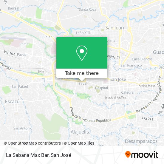 Mapa de La Sabana Max Bar