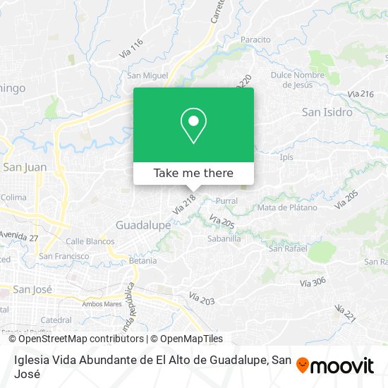 Mapa de Iglesia Vida Abundante de El Alto de Guadalupe